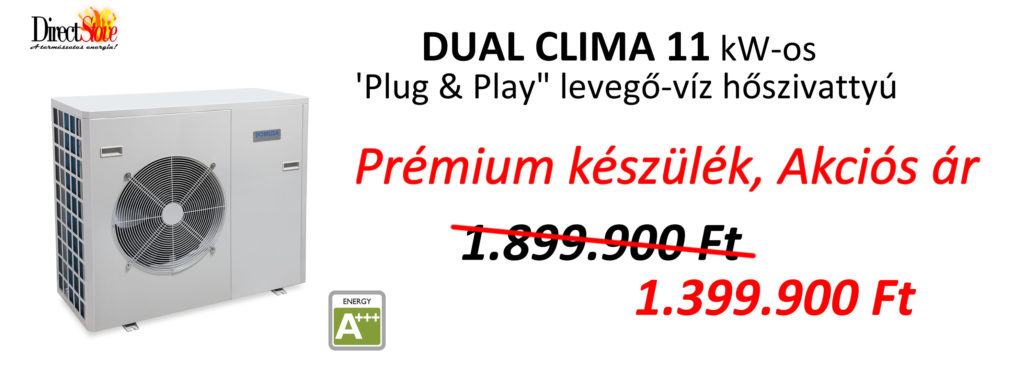 Levegő-víz hősziavyttú akció 11 kw 2018