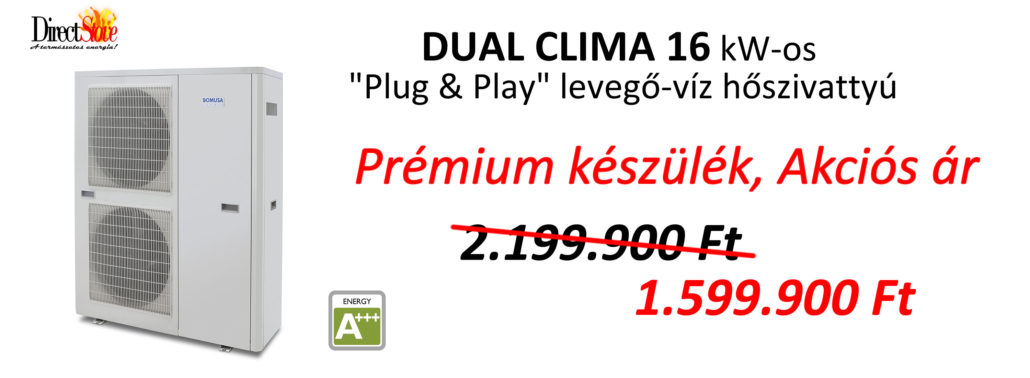 Levegő-víz hősziavyttú akció 16 kw 2018